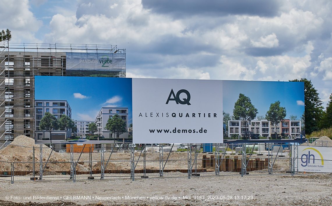 28.06.2023 - Baustelle Alexisquartier - neue DEMOS-Hinweisschilder 28.06.2023 - Baustelle Alexisquartier - neue DEMOS-Hinweisschilder